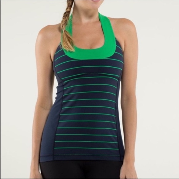 Lululemon Scoop Neck Tank Luon Stripe Inkwell NO SIZE DOT - Picture 2 of 14